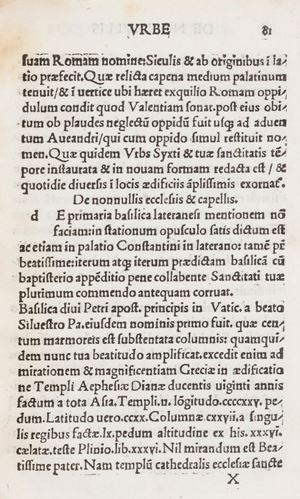 La prima guida di Roma in seconda edizione, pubblicata per la prima volta nel 1510; accurata questa descrizione di Roma antica e moderna. Rossetti G-218; Cicognara 3571.
 Opusculum de mirabilibus nove & veteris vrbis Rome