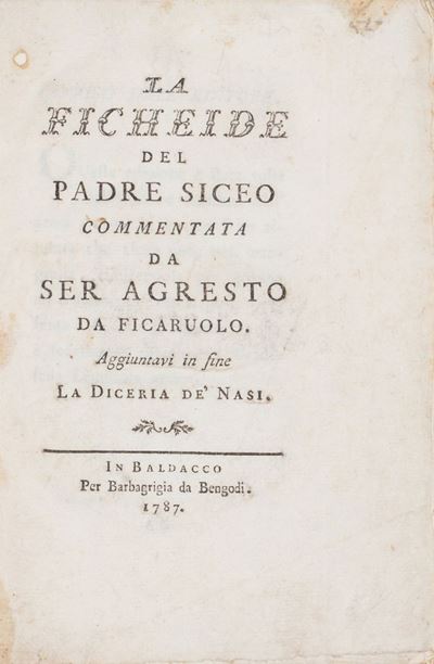 Molza, Francesco Maria; La Ficheide del padre Siceo, commentata da ser Agresto da Ficaruolo. Con ...