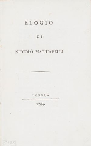 Elogio di Niccolò Machiavelli