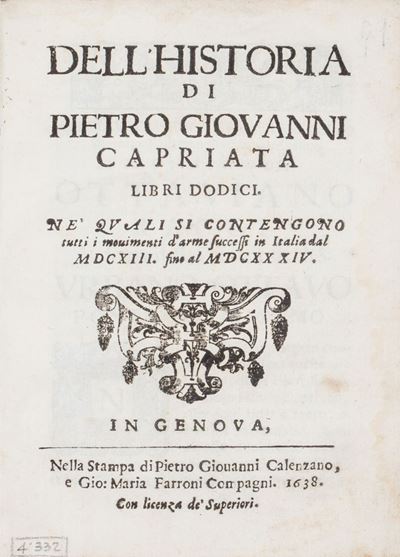 Pier Giovanni Capriata, Dell’historia… libri dodici ne’ quali si contengono tutti i movimenti d’a...