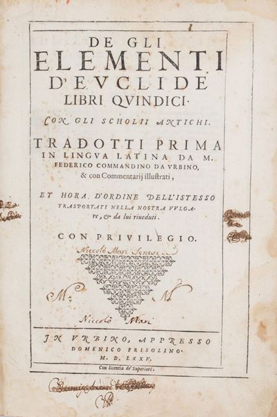 De gli elementi d’Euclide libri quindici con gli scholii antichi