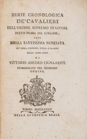 Cigna Santi, Serie cronologica de' Cavalieri dell'Ordine Supremo di Savoia