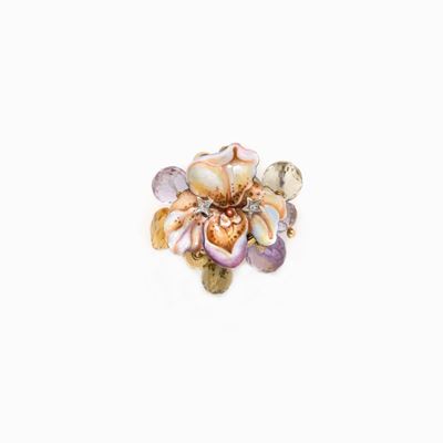 Anello in Oro Smalti e Gemme Naturali, G