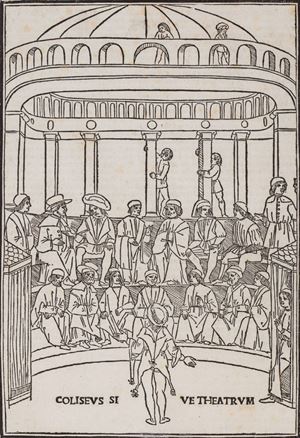 Seconda edizione con il commentario di Bernardo Saraceno e Pietro Valla. La cornice xilografica del frontespizio fu in origine usata nella bibbia Malermi del 1493, mentre la tavola a piena pagina apparve precedentemente nell'edizione di Soardi di Terenzio del 1497. Adams P1481; Mortimer (Harvard Italian) 387; Essling 1724; Sander 5748.  Comoediae 20 recens singulari diligentia formulis excusae