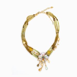 COLLANA IN ORO SMALTI E GEMME NATURALI, 