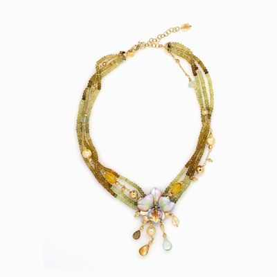Collana in Oro Smalti e Gemme Naturali,