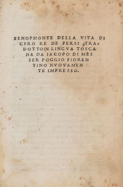 Della Vita di Cyro Re De Persi