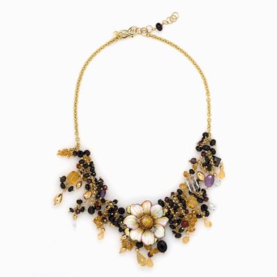 Collana in Oro Smalti e Gemme Naturali,