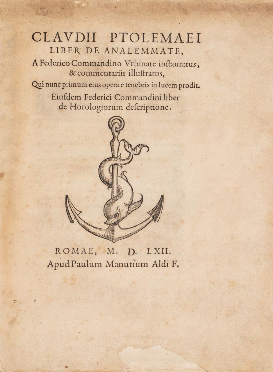 Tolomeo, Claudio - Liber De Analemmate, a Federico Commandino Vrbinate Instauratus & Commentariis...