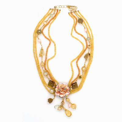 Collana in Oro Smalti e Gemme Naturali,