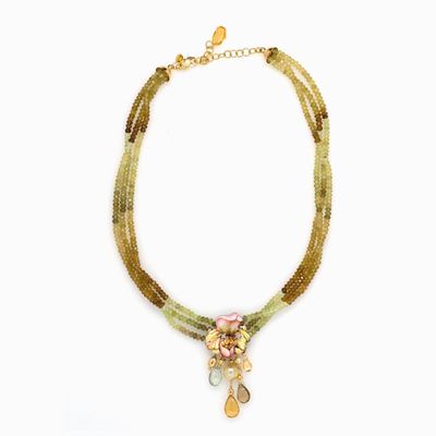 Collana in Oro Smalti e Gemme Naturali,
