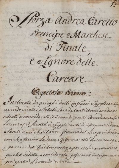Statuto delle Carcare di Me Antonio Malanini