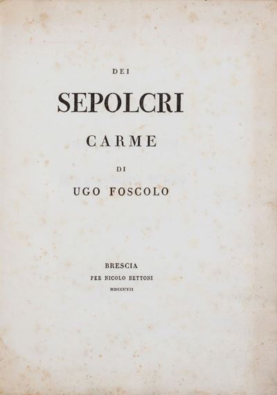 Dei Sepolcri. Carme