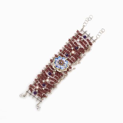Bracciale in Oro Smalti e Gemme Naturali