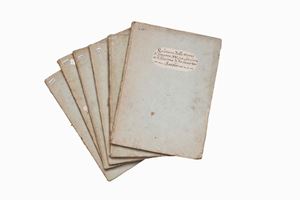 1. Relatione della Morte di Gregorio XV, suo Conclave et Elezzione di Urbano VIII Barberini
2. Discorso dell'Ambasciatore dello Stato Eccles. al Conclave per la Sede Vacante di Clemente XII
3. Discorso sopra li Signori Cardinali nel Conclave da farsi quando il tempo della Morte di Papa Urbano Barberino
4. Citatio Urbani Papae contra Petrum IV regem Aragoniae pro Regno Sardiniae et Corsicae Martij 1364
5. Discorso in forma di lettera inviata al Marchese di Mexorada e della Brenna Segretario di S.M. Cattolina nell'anno 1711...circa le Pietensioni tra quella Corona e la Santa Sede
6. Risposta alla Relazione del Conclave che incomincia con le parole Chiunque rifletterà in cui è stato eletto al Sommo Pontificato l'Emo...Fra Vincenzo Maria Orsini...Benedetto XIII
 Atti pontifici e Relazioni