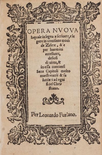 Leonardo il Furlano, Opera nova la quale insegna a scrivere e legere inuintisette modi de Zifere