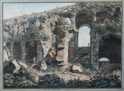Interieur D'une Partie Du Colisée À Rome
