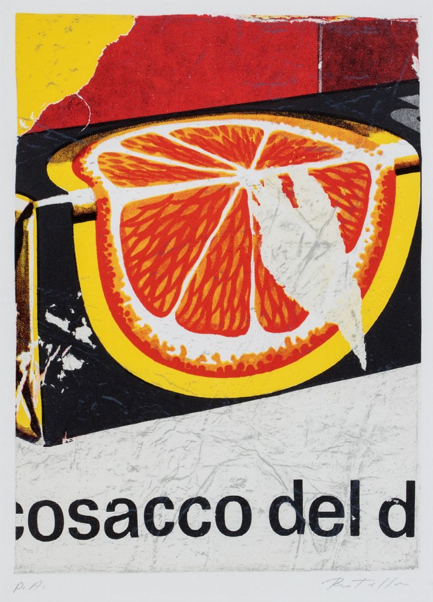 Mimmo Rotella - Due fogli (serigrafie a colori)