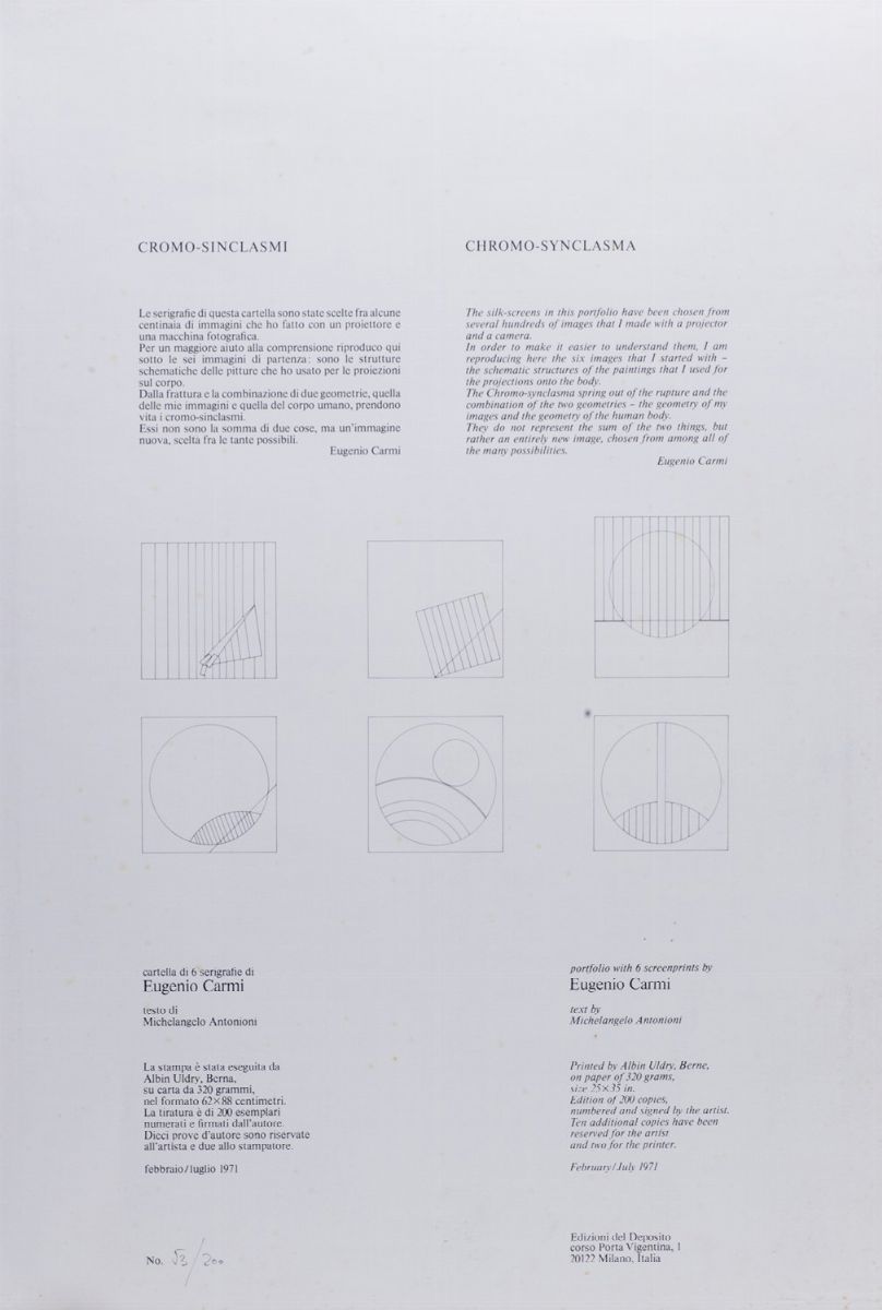 Eugenio Carmi - Chromo-synclasma (6 serigrafie a colori)