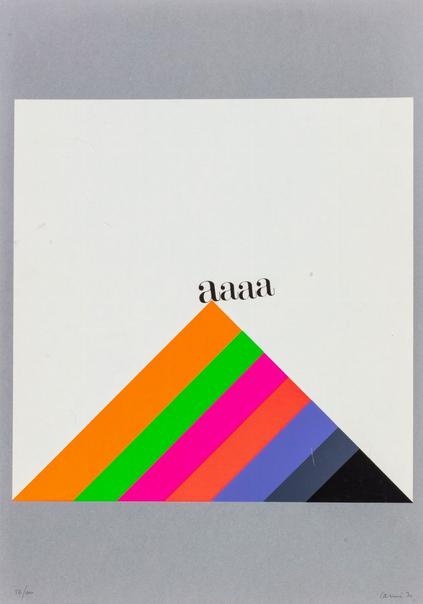 Eugenio Carmi - Quattro serigrafie a colori (es. 56/100), 1970