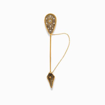 Spillone in Oro e Diamanti, Firmata M.bu