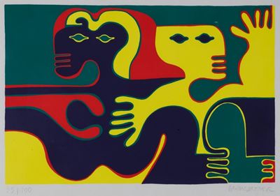 Due figure, serigrafia a colori (es. 35/100)