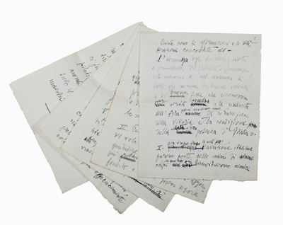 Manoscritto autografo per l'adunanza dell'aviazione italiana del 1922
