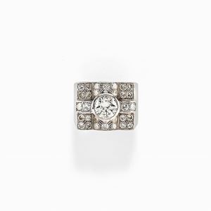 ANELLO IN ORO BIANCO 18KT E DIAMANTI