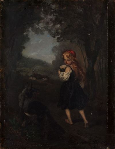 Cappuccetto Rosso (1855), olio su tela