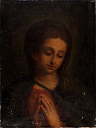Madonna in preghiera, olio su tela