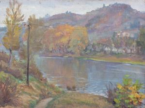 The Tiber river bank