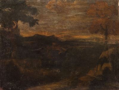 Paesaggio agreste, olio su tela