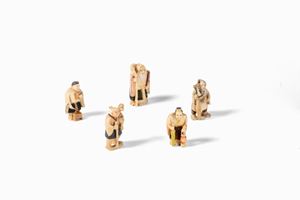 Five ivory metsuke, Japan, 20th century