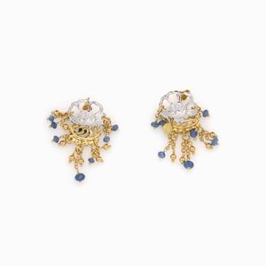 PAIO DI ORECCHINI IN ORO E GEMME NATURAL