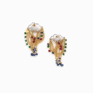 PAIO DI ORECCHINI IN ORO E GEMME NATURAL