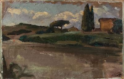 Paesaggio, olio su cartone (1926)