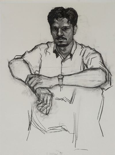 Ritratto di F. n. 1, carboncino su carta (1995)