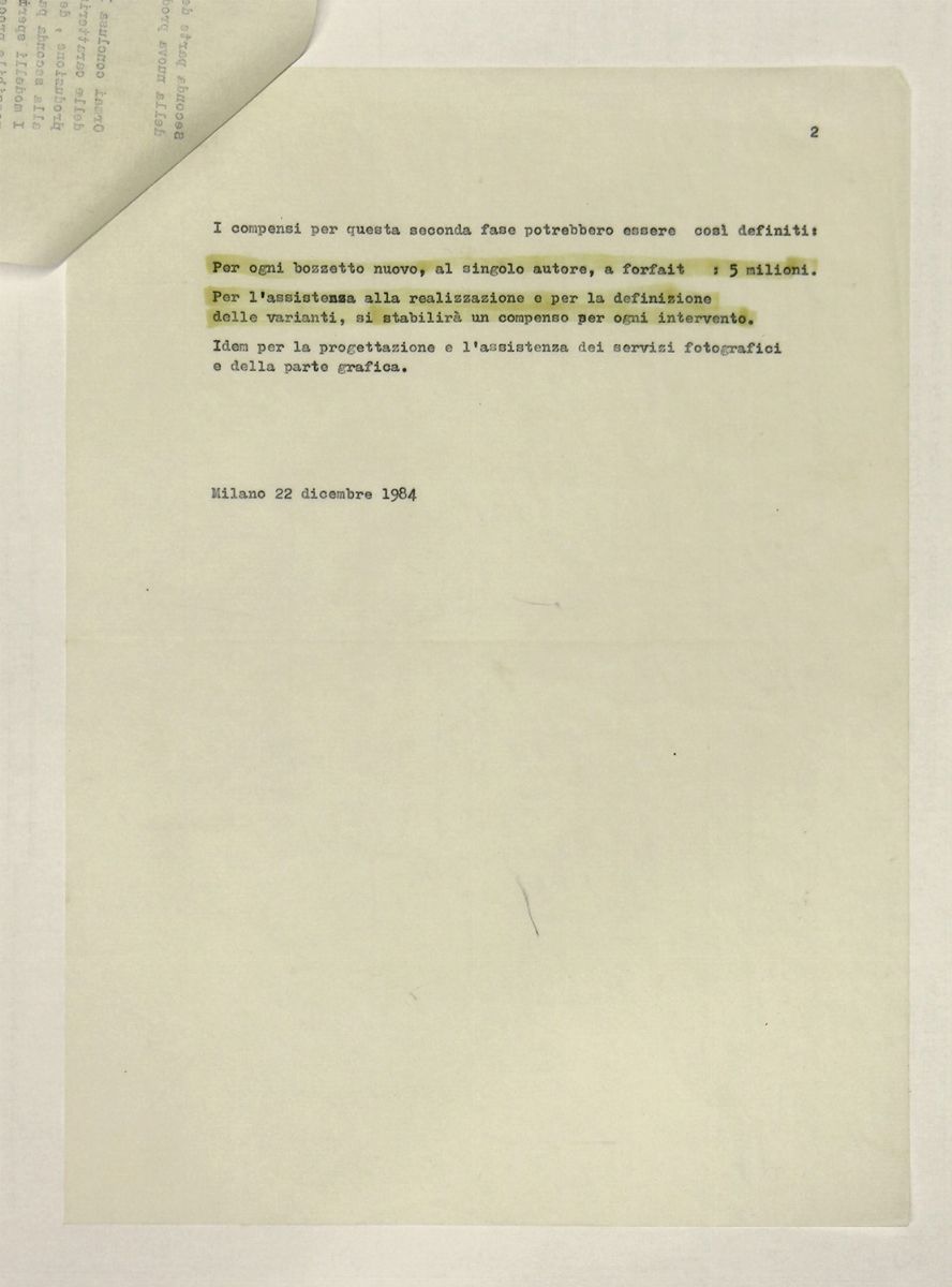 Munari, Bruno - Munari, Studio per complementi di arredo - Bozzetti e dattiloscritti
