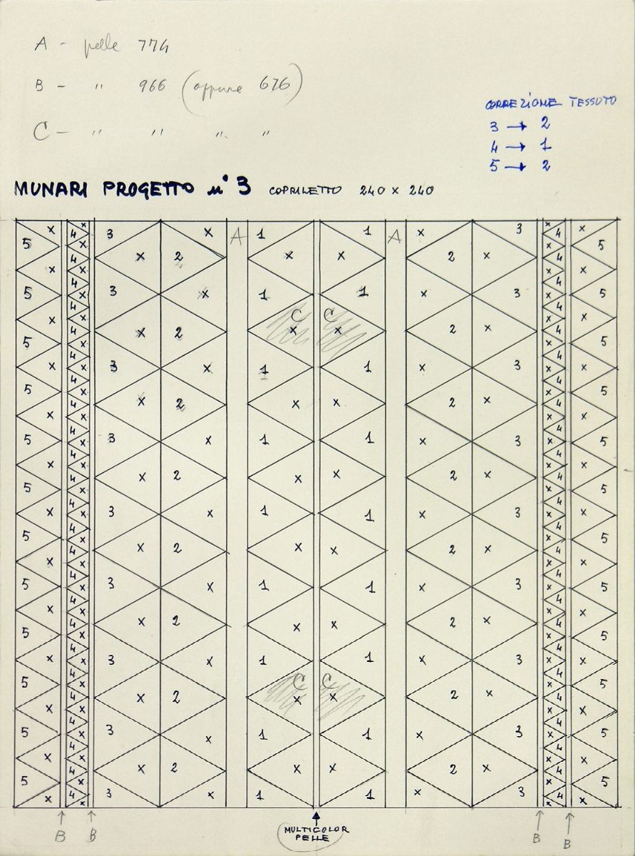 Munari, Bruno - Munari, Studio per complementi di arredo - Bozzetti e dattiloscritti