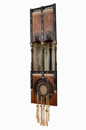 Angular hanging piece of furniture with mirrors