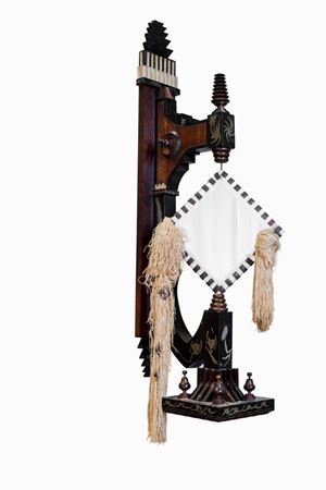 Hanging shelf with mirror