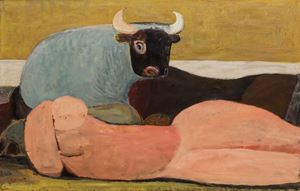 Toro e figura femminile distesa