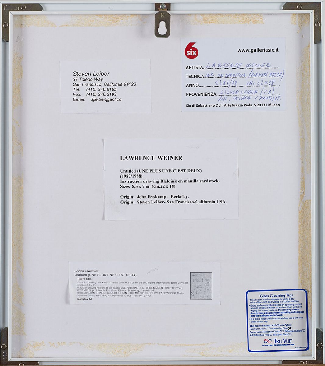 Lawrence Weiner - Opera su carta