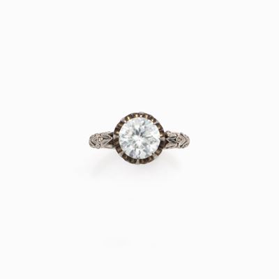 Anello D'epoca in Platino Montatura per