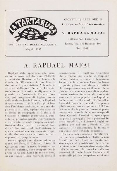 Bollettino della galleria La Tartaruga, maggio 1955, periodico