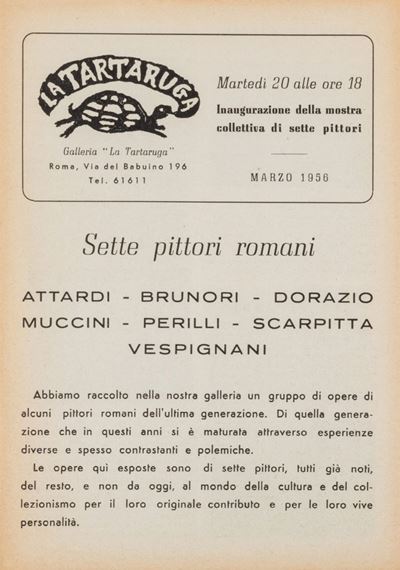 Bollettino della Galleria la Tartaruga, Marzo 1956