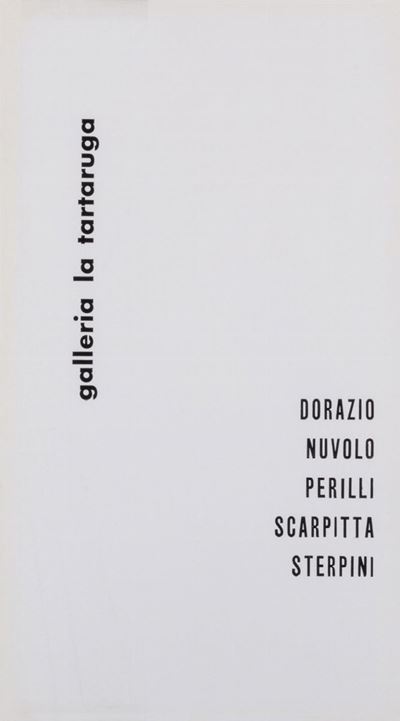 Mostra collettiva, Locandina-invito alla mostra della Galleria La Tartaruga, Roma 1957