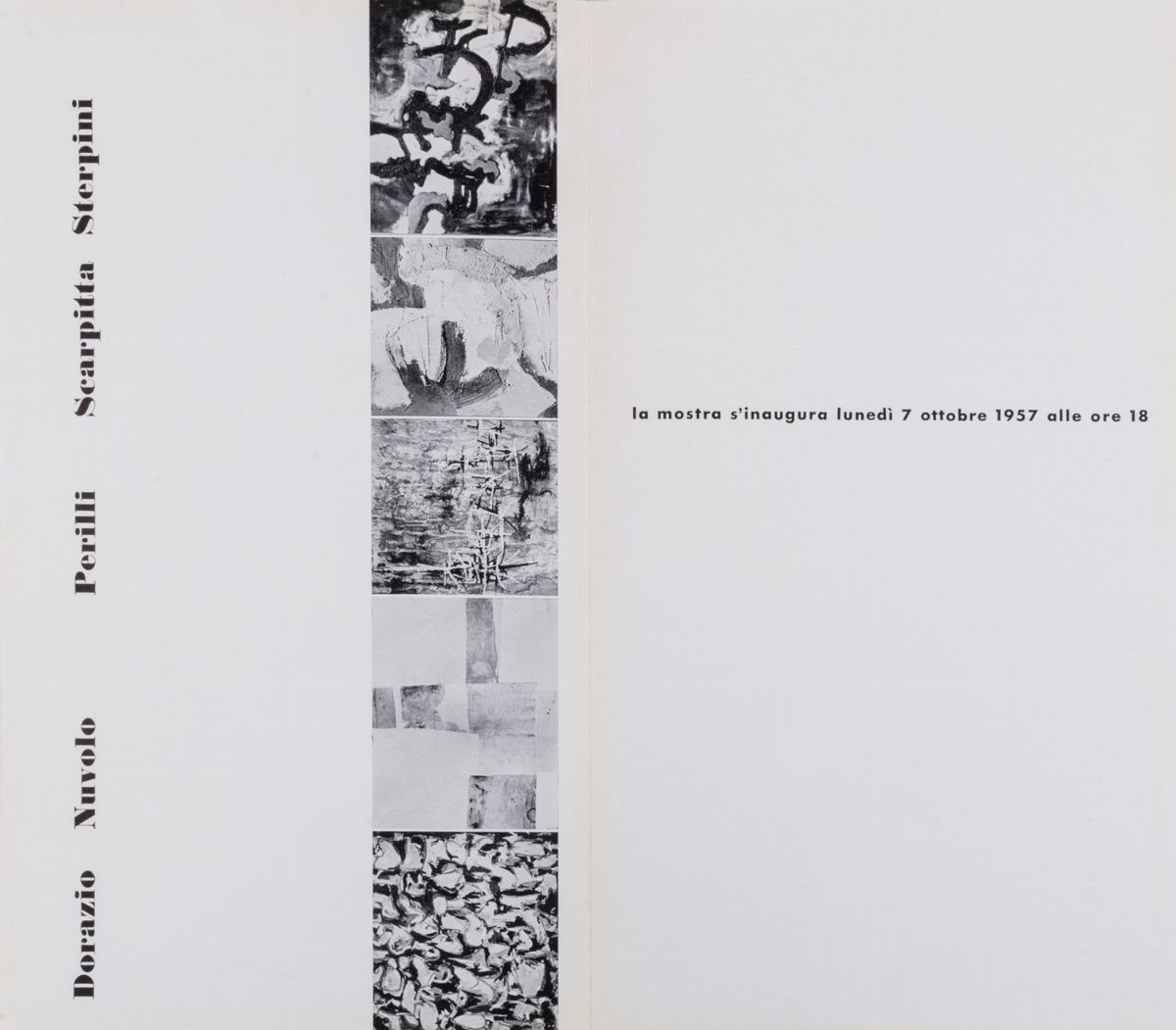 Dorazio, Nuvolo, Perilli, Scarpitta, Sterpini - Mostra collettiva, Locandina-invito alla mostra d...