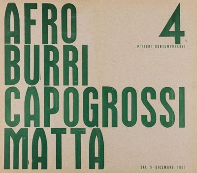 Locandina-invito alla mostra collettiva, Galleria La Tartaruga, Roma, 1957
