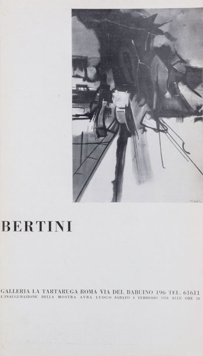 Locandina-invito alla mostra personale, Galleria La Tartaruga, Roma, 1958
